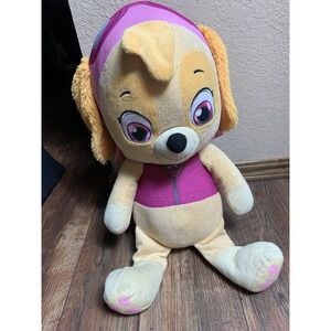 Large Paw Patrol Skye Plush Nickelodeon Stuffed Girl Puppy Dog Pink Sky 23"